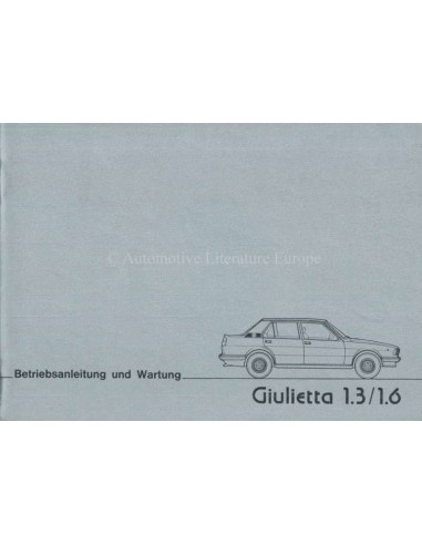 1978 ALFA ROMEO GIULIETTA BETRIEBSANLEITUNG DEUTSCH