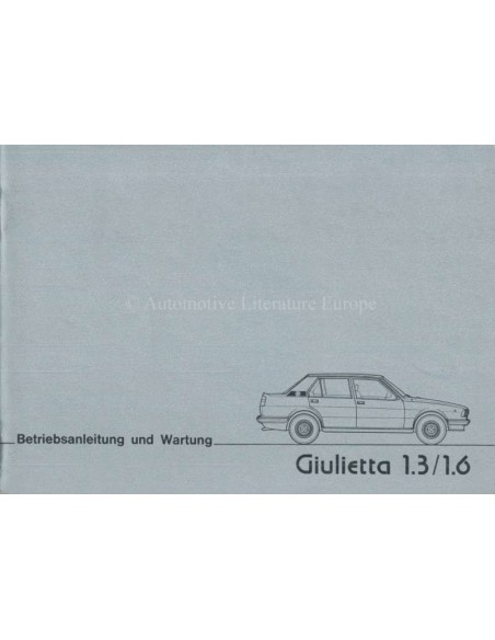 1978 ALFA ROMEO GIULIETTA INSTRUCTIEBOEKJE DUITS
