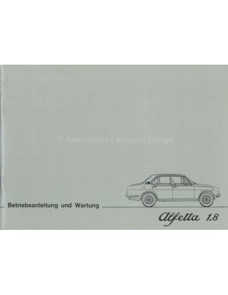 1976 ALFA ROMEO ALFETTA 1.8 INSTRUCTIEBOEKJE DUITS