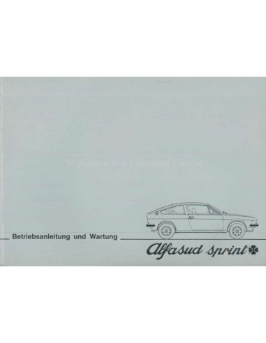 1977 ALFA ROMEO ALFASUD SPRINT OWNERS MANUAL GERMAN