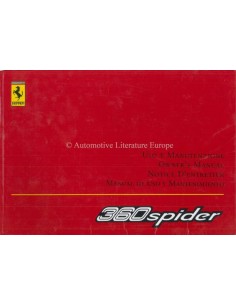 2002 FERRARI 360 SPIDER INSTRUCTIEBOEKJE 1773//02
