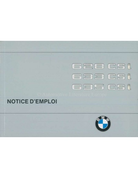 1979 BMW 6 SERIES OWNERS MANUAL FRENCH