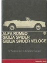 1965 ALFA ROMEO GIULIA SPIDER VELOCE INSTRUCTIEBOEKJE ENGELS