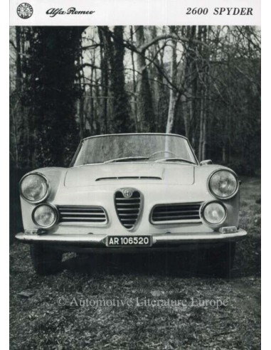 1962 ALFA ROMEO 2600 SPYDER PRESS PHOTO