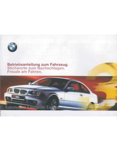 1999 BMW 3 SERIES COUPE OWNERS MANUAL GERMAN