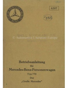 1931 MERCEDES BENZ TYPE 770 BETRIEBSANLEITUNG DEUTSCH