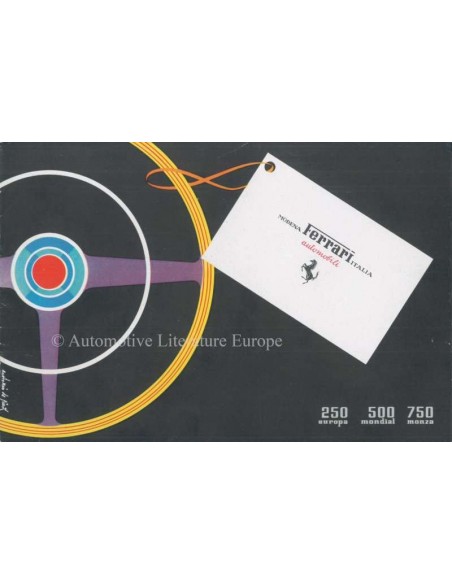 1955 FERRARI 250 EUROPA 500 MONDIAL 750 MONZA BROCHURE ITALIAANS