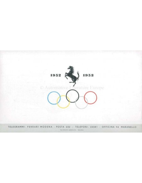 1955 FERRARI 250 EUROPA 375 AMERICA PROSPEKT ITALIENISCH