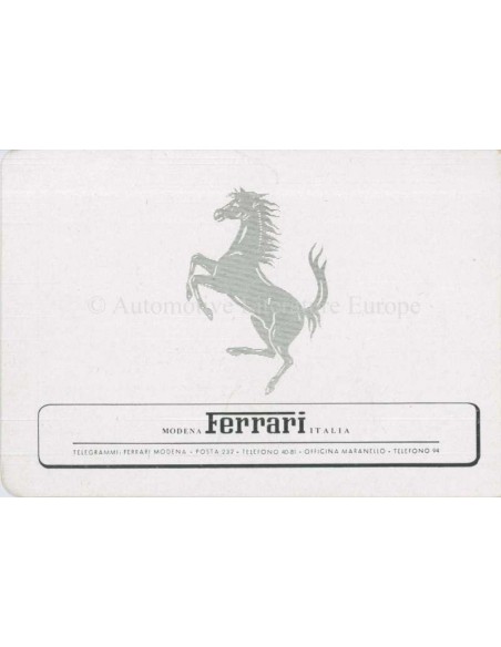 1951 FERRARI 166 MILLEMIGLIA BROCHURE ITALIAANS