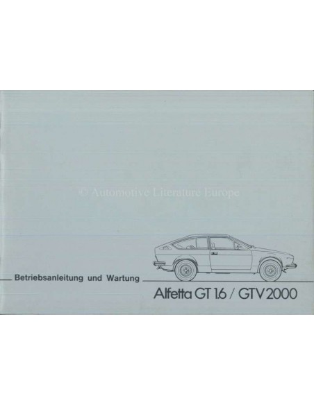 1977 ALFA ROMEO ALFETTA GT / GTV INSTRUCTIEBOEKJE DUITS