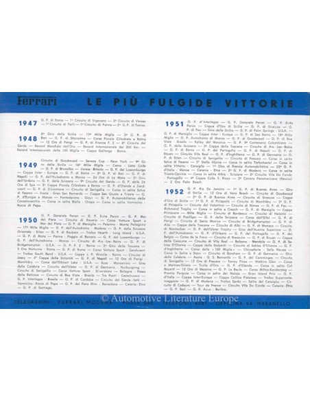 1953 FERRARI 212 INTER PROSPEKT ITALIENISCH