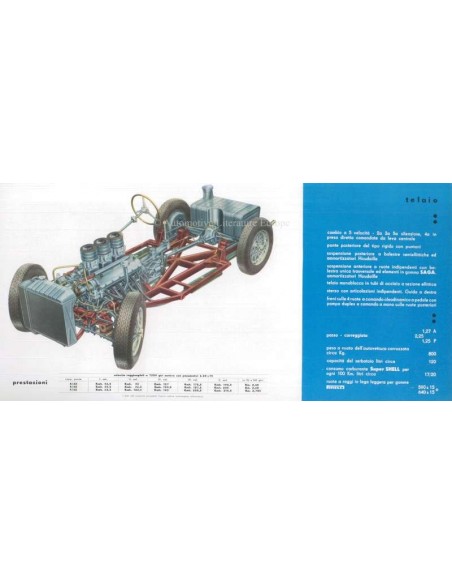 1953 FERRARI 166 MILLEMIGLIA BROCHURE ITALIAANS M85