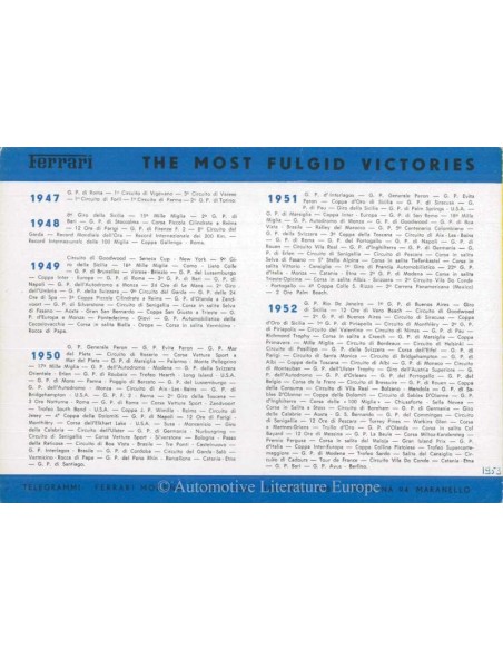 1953 FERRARI 212 INTER BROCHURE ENGELS M77
