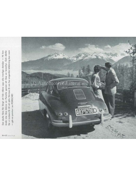 1956 PORSCHE 356 CARRERA 550 SPYDER PROSPEKT SCHWEDISCH