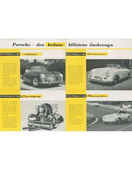 1956 PORSCHE 356 CARRERA 550 SPYDER PROSPEKT SCHWEDISCH