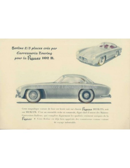 1954 PEGASO 102 B BS BROCHURE FRANS
