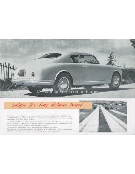 1955 LANCIA AURELIA GRAN TURISMO 2500 PROSPEKT ENGLISCH