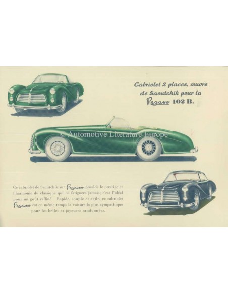 1954 PEGASO 102 B BS BROCHURE FRENCH