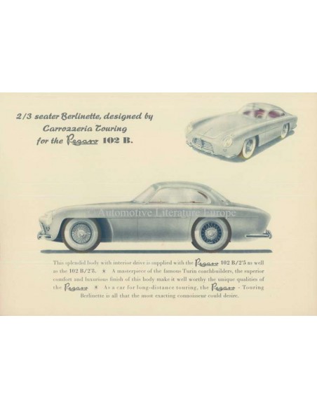1954 PEGASO 102 B BS BROCHURE ENGELS