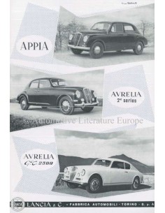 1954 LANCIA APPIA & AURELIA BROCHURE ENGELS