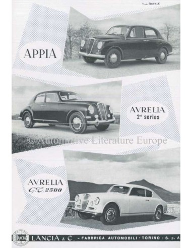 1954 LANCIA APPIA & AURILIA BROCHURE ENGLISH