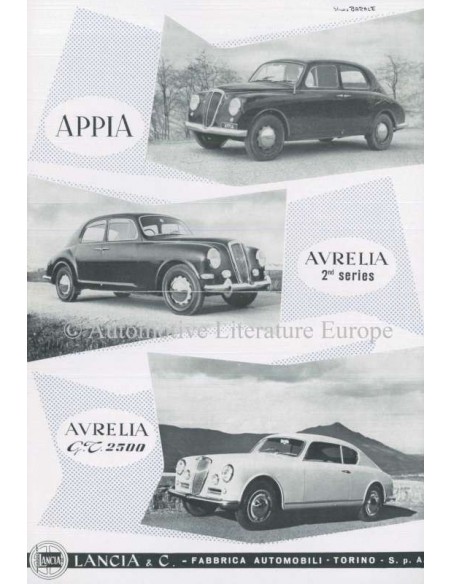 1954 LANCIA APPIA & AURILIA BROCHURE ENGLISH