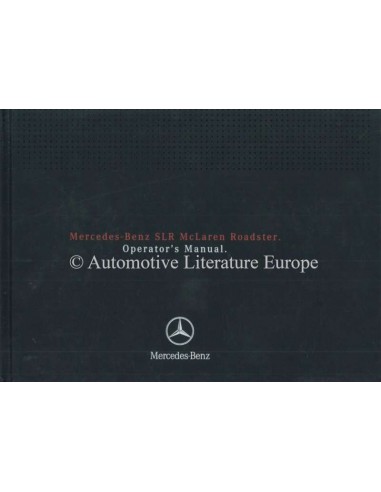 2008 MERCEDES BENZ SLR MCLAREN ROADSTER INSTRUCTIEBOEKJE ENGELS USA