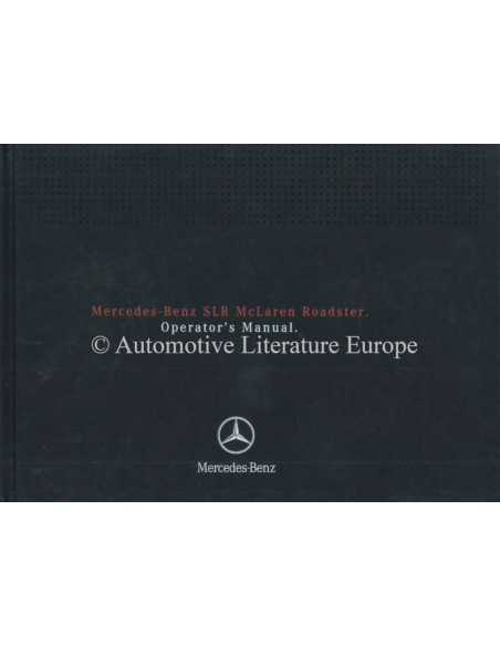 2008 MERCEDES BENZ SLR MCLAREN ROADSTER INSTRUCTIEBOEKJE ENGELS USA