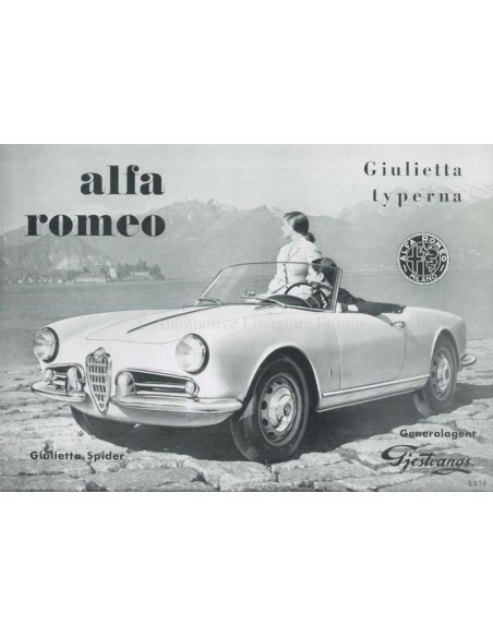 1957 ALFA ROMEO GIULIETTA BROCHURE ZWEEDS
