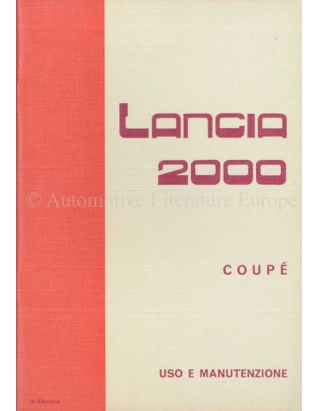 1973 LANCIA 2000 COUPE OWNERS MANUAL ITALIAN