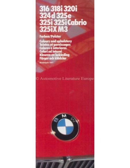 1987 BMW 3 SERIES COLOUR AND UPHOLSTERY BROCHURE