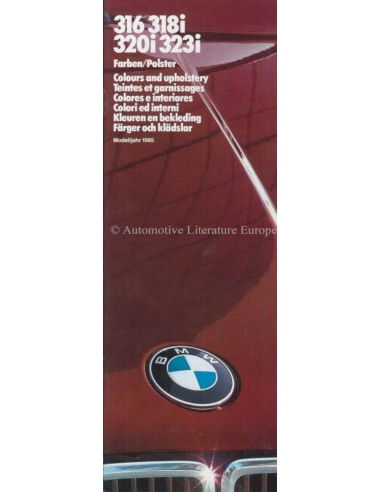 1985 BMW 3 SERIES COLOUR AND UPHOLSTERY BROCHURE
