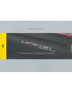 2016 FERRARI LAFERRARI APERTA INSTRUCTIEBOEKJE ENGELS