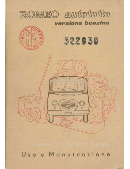 1957 ALFA ROMEO AUTOTUTTO PETROL OWNERS MANUAL ITALIAN