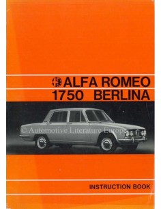 1971 ALFA ROMEO 1750 BERLINA OWNERS MANUAL ENGLISH