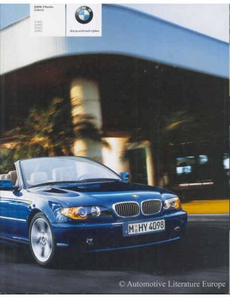 2003 BMW 3ER CABRIO PROSPEKT NIEDERLÄNDISCH