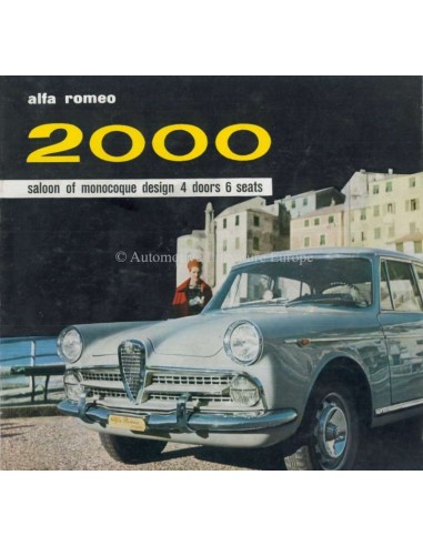 1959 ALFA ROMEO 2000 SALOON BROCHURE ENGLISH