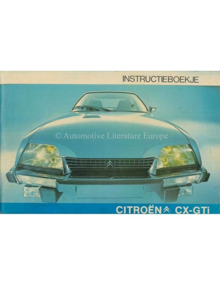 1977 CITROEN CX GTI BETRIEBSANLEITUNG NIEDERLÄNDISCH