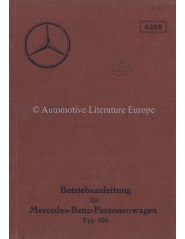 1934 MERCEDES BENZ TYPE 500 INSTRUCTIEBOEKJE DUITS