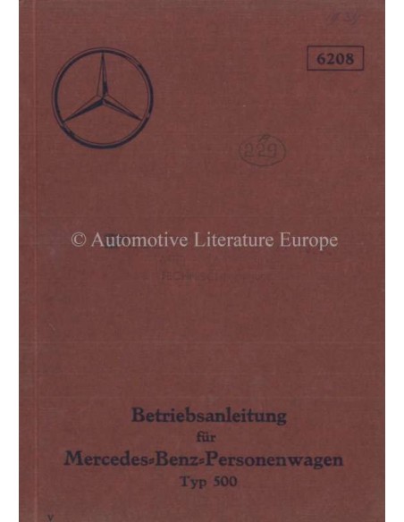 1934 MERCEDES BENZ TYPE 500 OWNERS MANUAL GERMAN