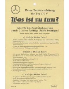 1936 MERCEDES BENZ 170 V OWNERS MANUAL GERMAN 2