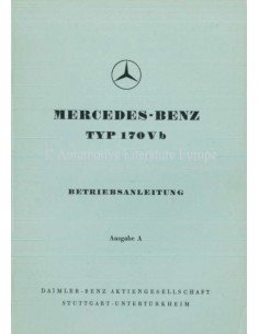 1952 MERCEDES BENZ TYPE 170 V B INSTRUCTIEBOEKJE DUITS