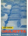 1962 ALFA ROMEO GIULIETTA INSTRUCTIEBOEKJE DUITS