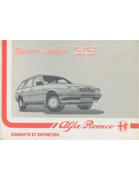 1988 ALFA ROMEO 33 SPORT WAGON OWNERS MANUAL FRENCH