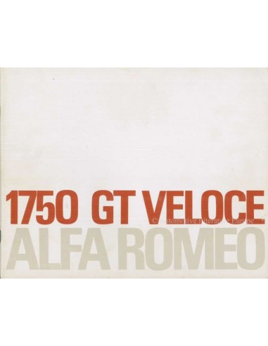 1970 ALFA ROMEO 1750 GT VELOCE BROCHURE DUTCH