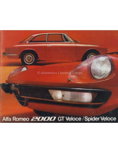 1973 ALFA ROMEO 2000 GT / SPIDER VELOCE BROCHURE DUTCH
