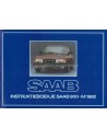 1982 SAAB 900 BETRIEBSANLEITUNG NIEDERLÄNDISCH
