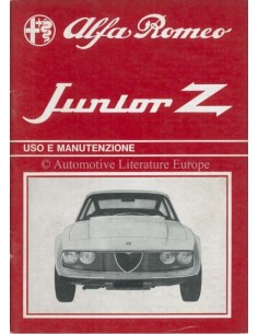 1971 ALFA ROMEO JUNIOR ZAGATO OWNERS MANUAL ITALIAN