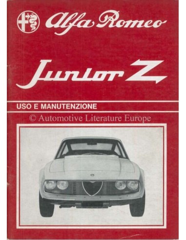 1970 ALFA ROMEO JUNIOR ZAGATO INSTRUCTIEBOEKJE ITALIAANS