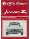 1970 ALFA ROMEO JUNIOR ZAGATO INSTRUCTIEBOEKJE ITALIAANS